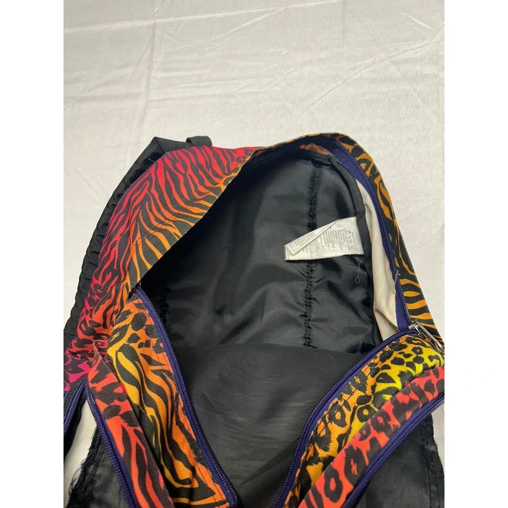 JanSport Rainbow Animal Print Backpack Leopard Zebra Stripe Multi Pocket TDN7